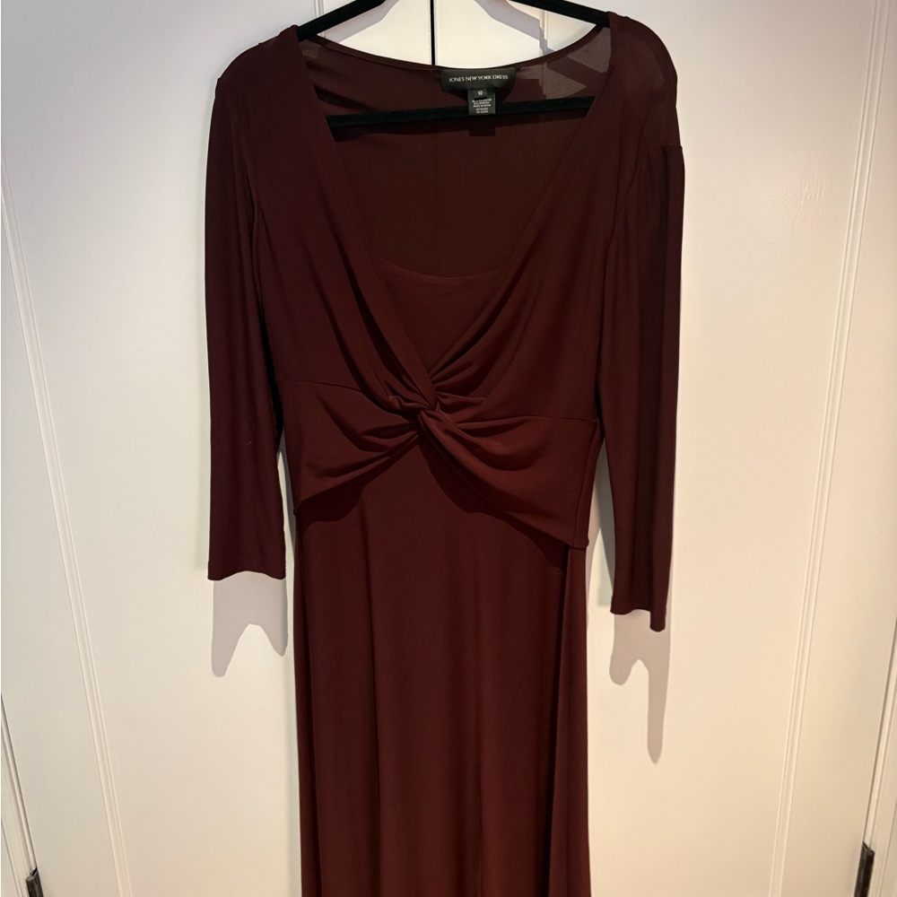 Jones New York Deep Red 3/4 Sleeve Dress